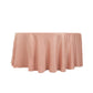 120" Dusty Rose Seamless Lamour Satin Round Tablecloth for 5 Foot Table With Floor-Length Drop