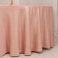 120" Dusty Rose Seamless Lamour Satin Round Tablecloth for 5 Foot Table With Floor-Length Drop
