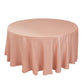 120" Dusty Rose Seamless Lamour Satin Round Tablecloth for 5 Foot Table With Floor-Length Drop