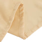 120" Beige Seamless Lamour Satin Round Tablecloth for 5 Foot Table With Floor-Length Drop