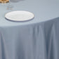 120" Dusty Blue Seamless Lamour Satin Round Tablecloth for 5 Foot Table With Floor-Length Drop