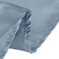 120" Dusty Blue Seamless Lamour Satin Round Tablecloth for 5 Foot Table With Floor-Length Drop