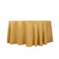 120" Champagne Seamless Lamour Satin Round Tablecloth for 5 Foot Table With Floor-Length Drop