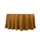 120" Gold Seamless Lamour Satin Round Tablecloth for 5 Foot Table With Floor-Length Drop