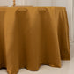 120" Gold Seamless Lamour Satin Round Tablecloth for 5 Foot Table With Floor-Length Drop