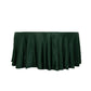 120" Hunter Emerald Green Seamless Lamour Satin Round Tablecloth for 5 Foot Table With Floor-Length Drop