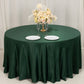 120" Hunter Emerald Green Seamless Lamour Satin Round Tablecloth for 5 Foot Table With Floor-Length Drop