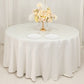 120" Ivory Seamless Lamour Satin Round Tablecloth for 5 Foot Table With Floor-Length Drop
