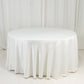 120" Ivory Seamless Lamour Satin Round Tablecloth for 5 Foot Table With Floor-Length Drop