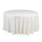 120" Ivory Seamless Lamour Satin Round Tablecloth for 5 Foot Table With Floor-Length Drop
