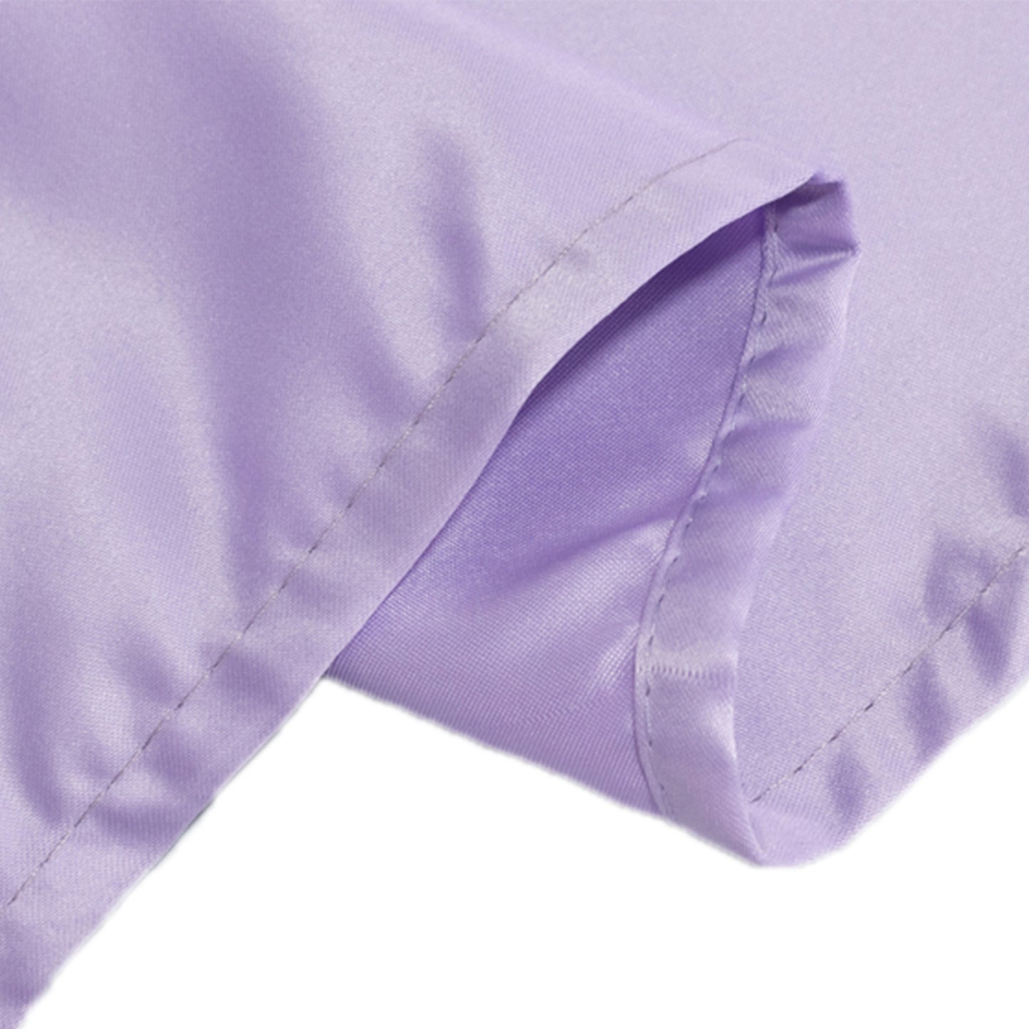 120" Lavender Lilac Seamless Lamour Satin Round Tablecloth for 5 Foot Table With Floor-Length Drop