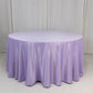 120" Lavender Lilac Seamless Lamour Satin Round Tablecloth for 5 Foot Table With Floor-Length Drop