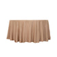 120" Nude Seamless Lamour Satin Round Tablecloth for 5 Foot Table With Floor-Length Drop