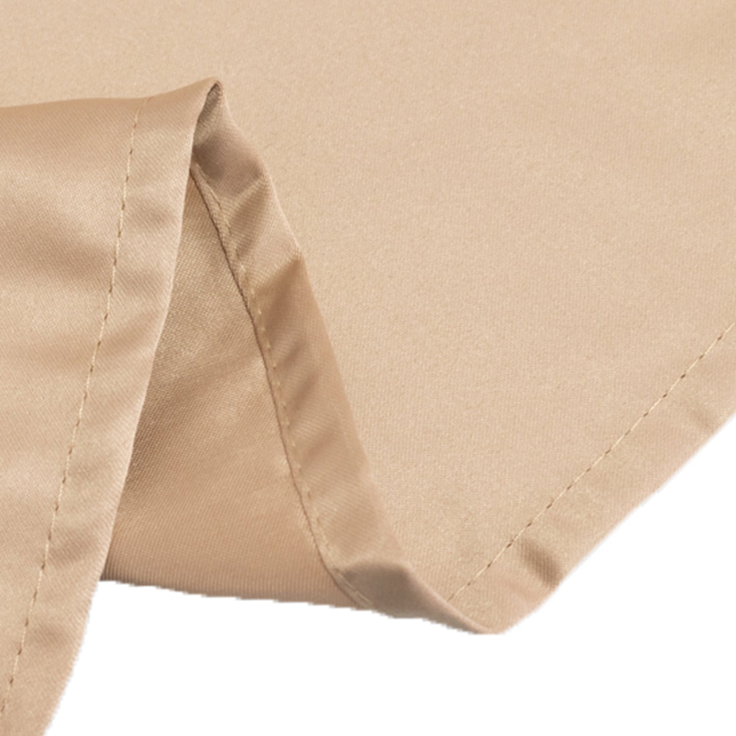 120" Nude Seamless Lamour Satin Round Tablecloth for 5 Foot Table With Floor-Length Drop