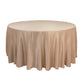 120" Nude Seamless Lamour Satin Round Tablecloth for 5 Foot Table With Floor-Length Drop