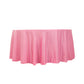 120" Pink Seamless Lamour Satin Round Tablecloth for 5 Foot Table With Floor-Length Drop