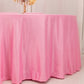 120" Pink Seamless Lamour Satin Round Tablecloth for 5 Foot Table With Floor-Length Drop