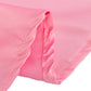 120" Pink Seamless Lamour Satin Round Tablecloth for 5 Foot Table With Floor-Length Drop
