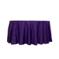 120" Purple Seamless Lamour Satin Round Tablecloth for 5 Foot Table With Floor-Length Drop