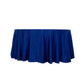120" Royal Blue Seamless Lamour Satin Round Tablecloth for 5 Foot Table With Floor-Length Drop