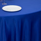 120" Royal Blue Seamless Lamour Satin Round Tablecloth for 5 Foot Table With Floor-Length Drop
