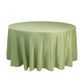 120" Sage Green Seamless Lamour Satin Round Tablecloth for 5 Foot Table With Floor-Length Drop