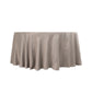 120" Silver Seamless Lamour Satin Round Tablecloth for 5 Foot Table With Floor-Length Drop
