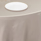 120" Silver Seamless Lamour Satin Round Tablecloth for 5 Foot Table With Floor-Length Drop