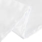 120" White Seamless Lamour Satin Round Tablecloth for 5 Foot Table With Floor-Length Drop