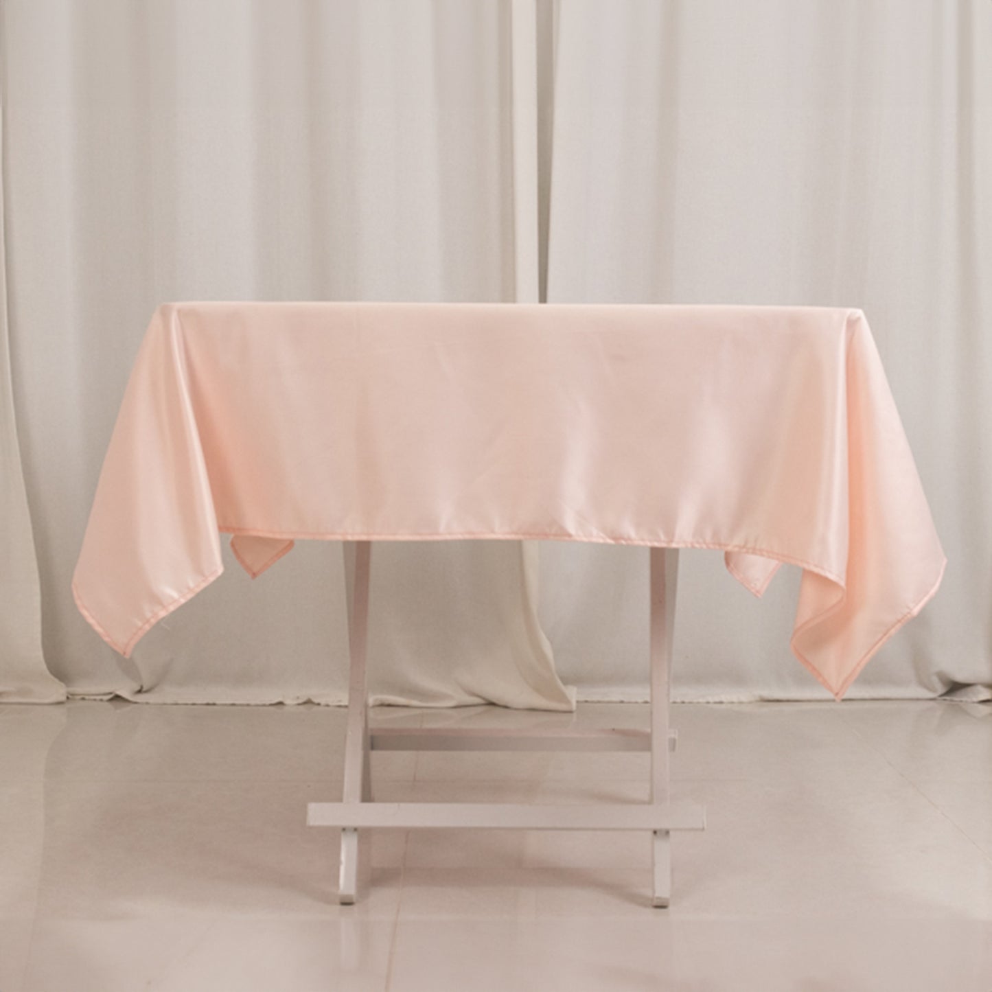 54" Blush Lamour Satin Square Tablecloth