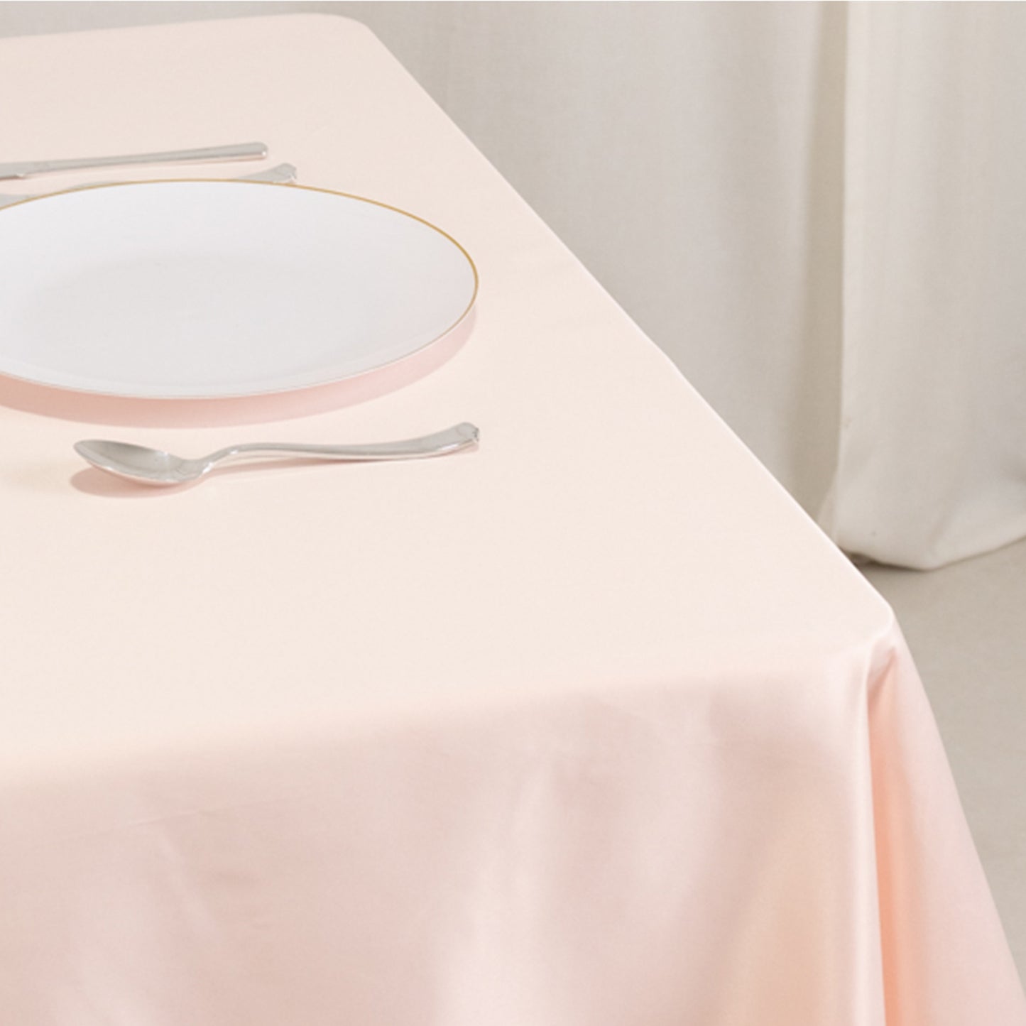 54" Blush Lamour Satin Square Table Overlay