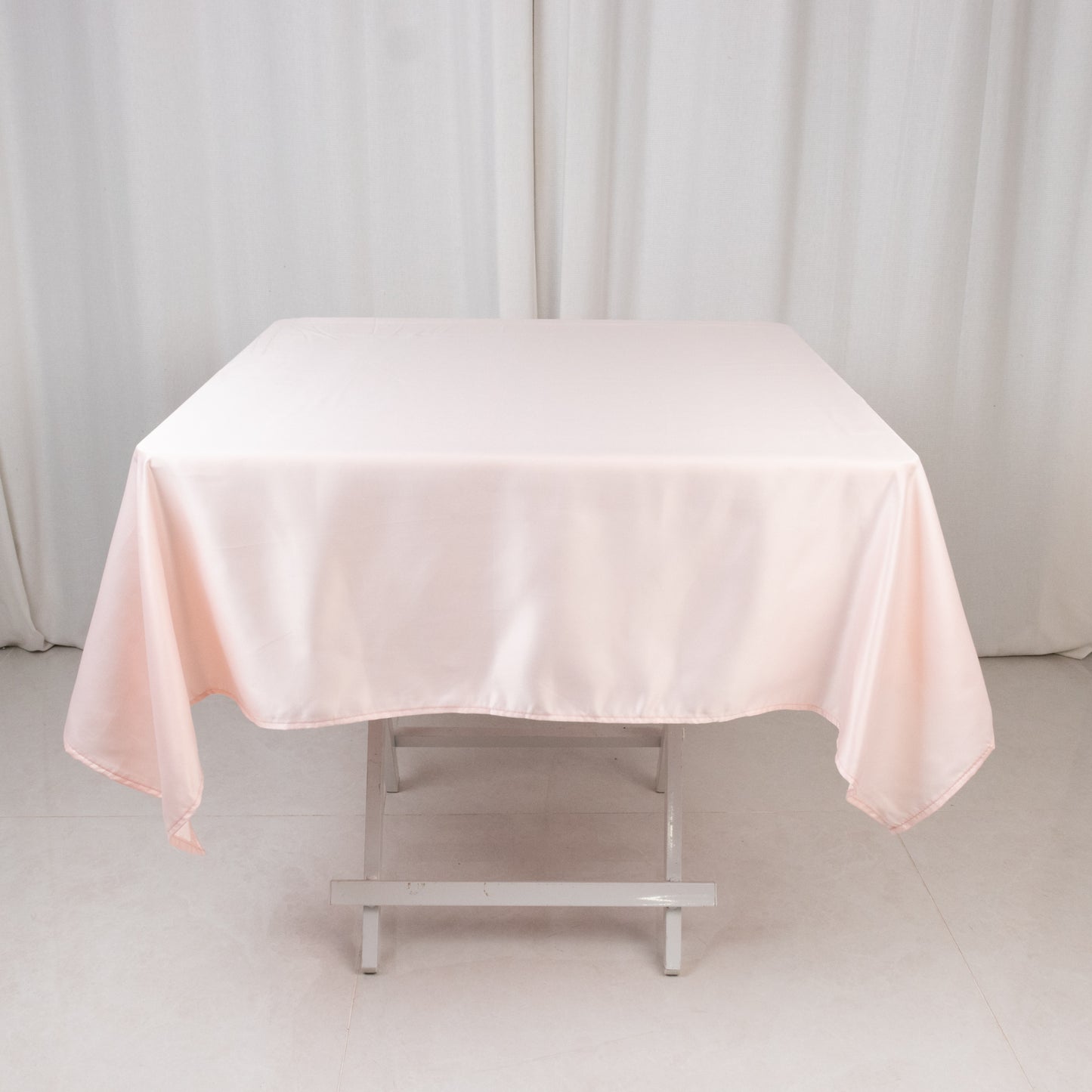 54" Blush Lamour Satin Square Tablecloth