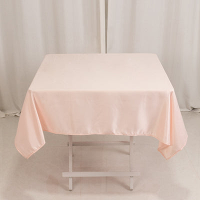 Seamless Blush Lamour Satin Tablecloth - 54"