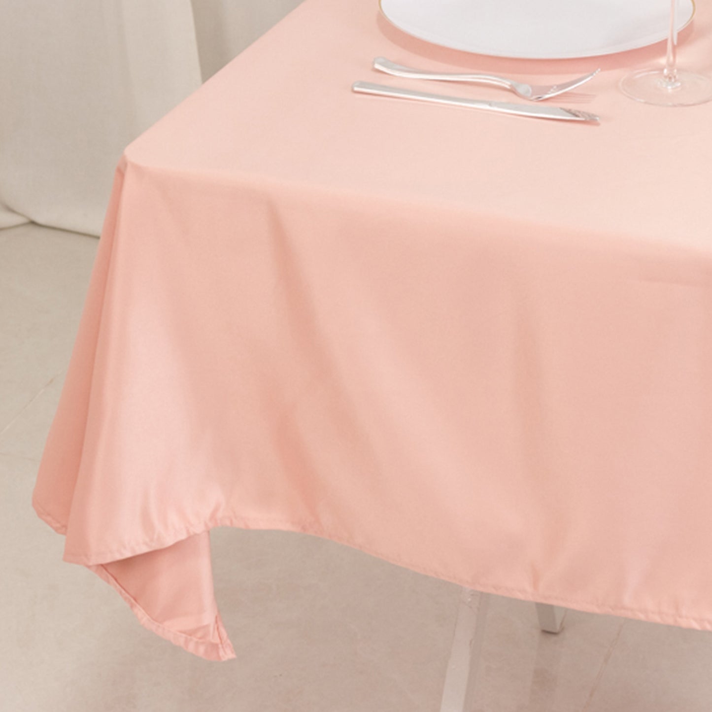 54" Dusty Rose Lamour Satin Square Table Overlay