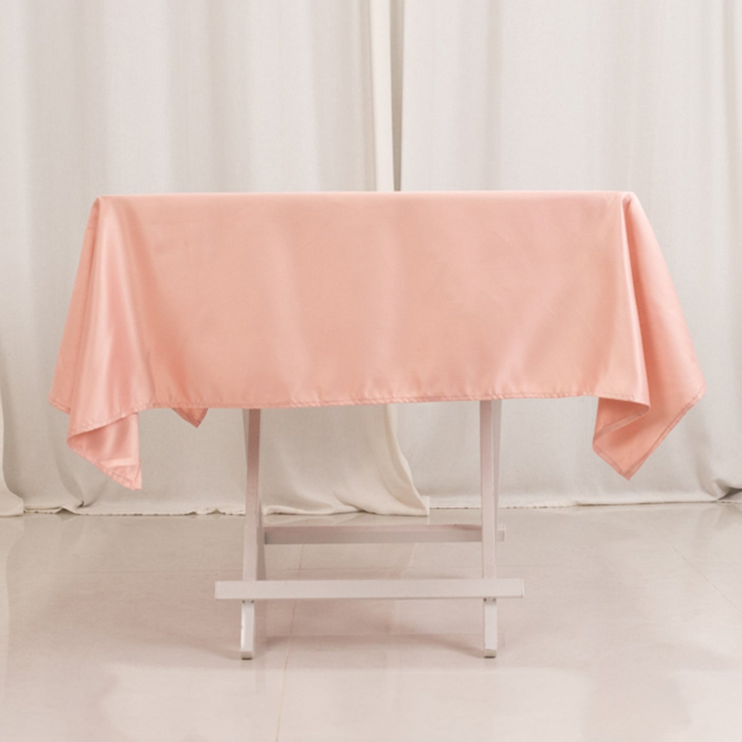 54" Dusty Rose Lamour Satin Square Tablecloth