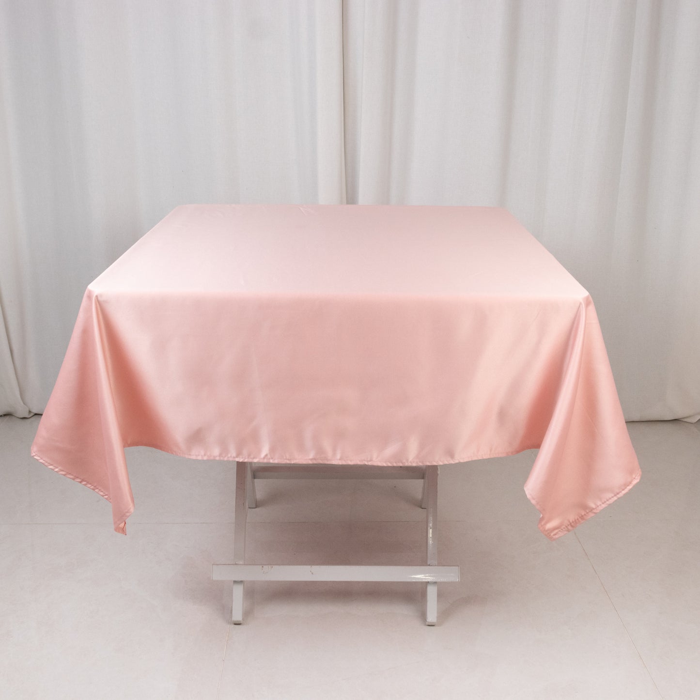 54" Dusty Rose Lamour Satin Square Tablecloth
