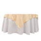 54" Beige Lamour Satin Square Table Overlay