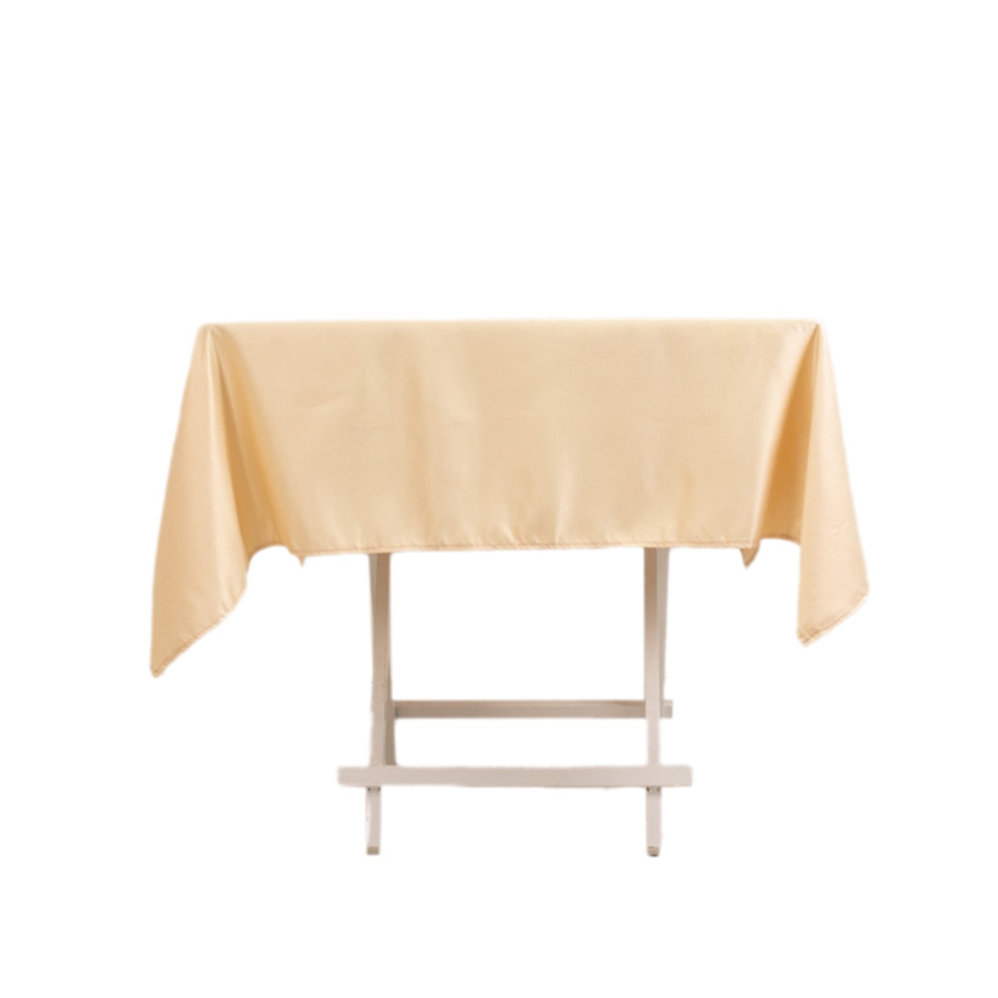54" Beige Lamour Satin Square Tablecloth
