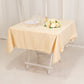 54" Beige Lamour Satin Square Table Overlay