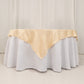 54" Beige Lamour Satin Square Table Overlay