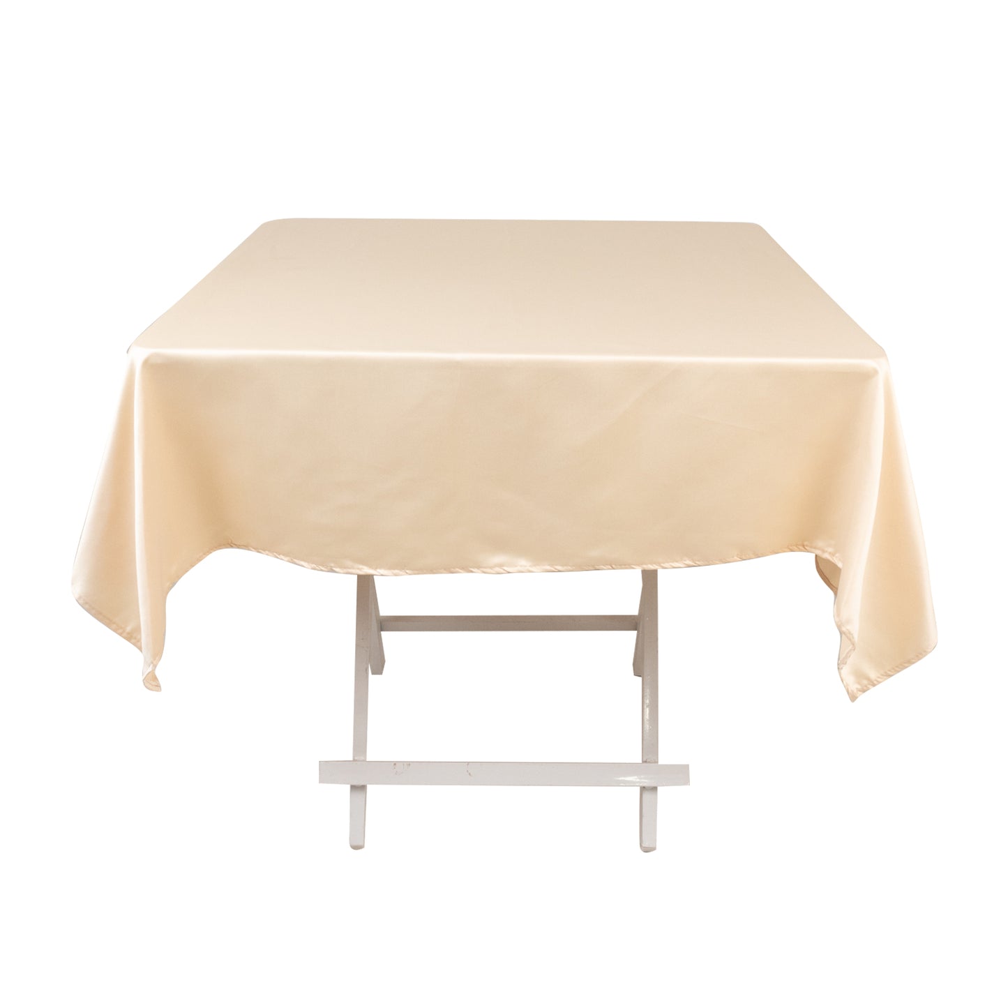54" Beige Lamour Satin Square Tablecloth
