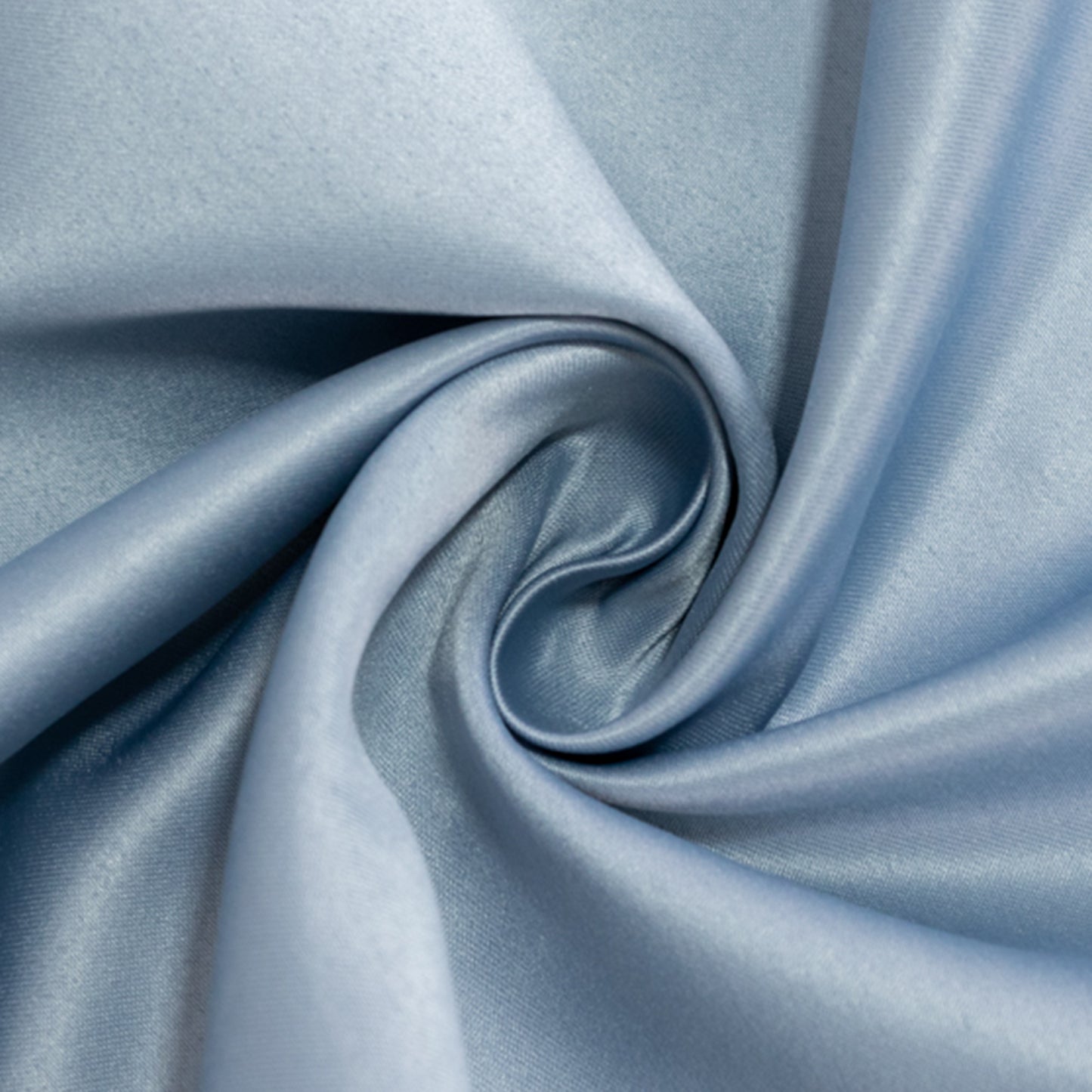 Dusty blue satin fabric close-up, smooth and elegant texture.