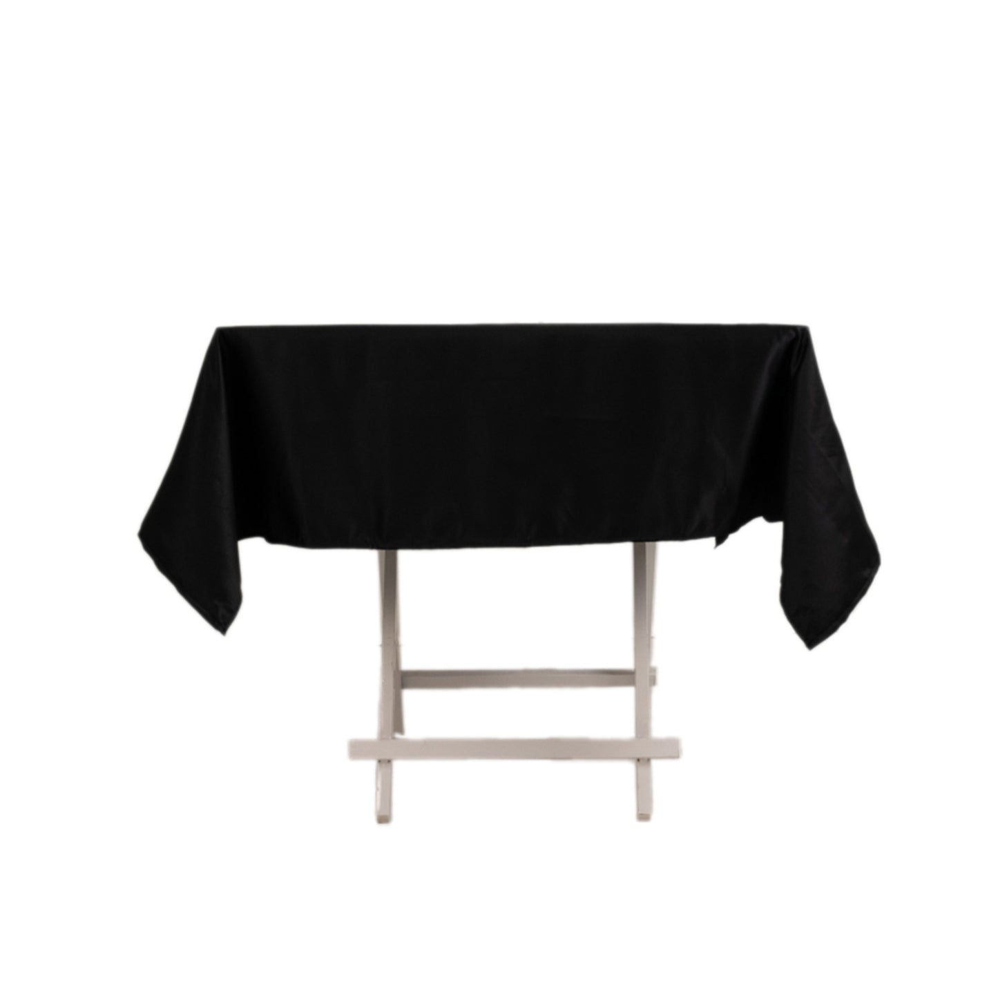 54" Black Lamour Satin Square Tablecloth