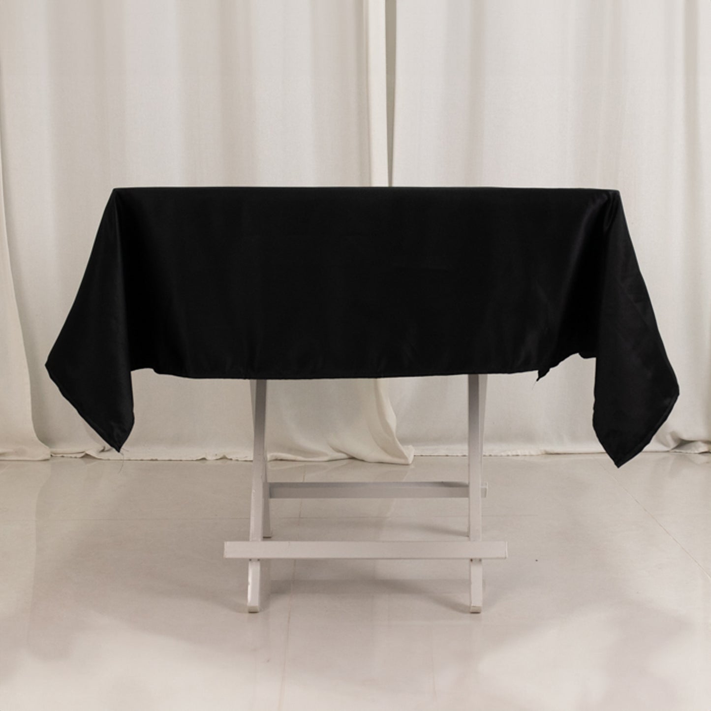 54" Black Lamour Satin Square Tablecloth