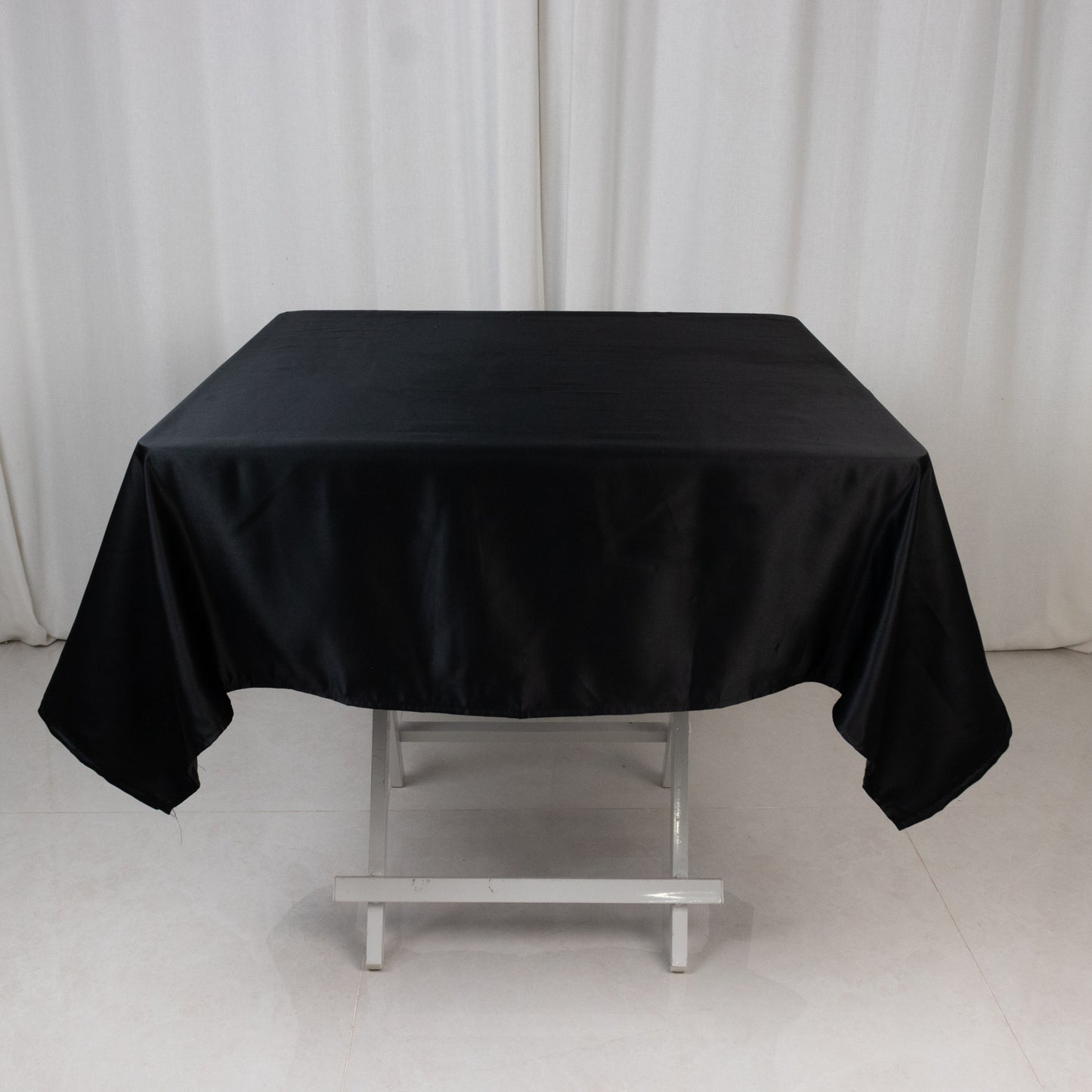 54" Black Lamour Satin Square Tablecloth