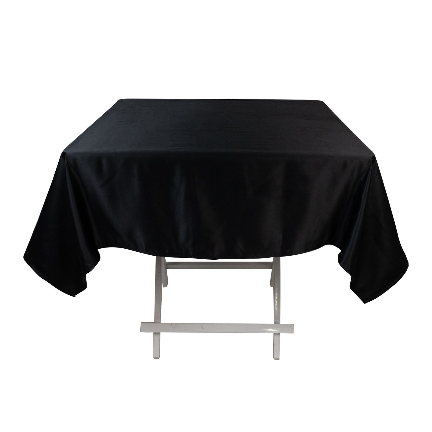 54" Black Lamour Satin Square Tablecloth