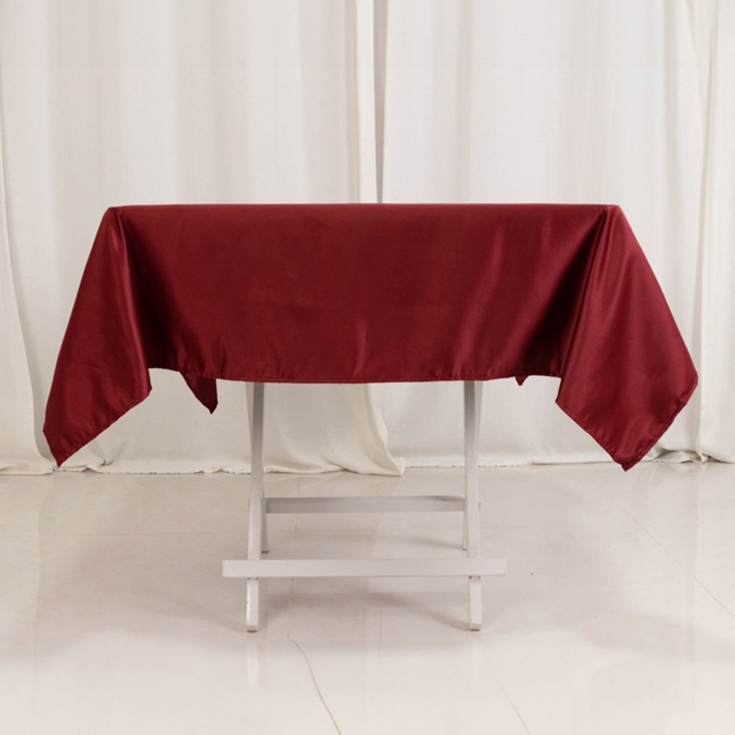 54" Burgundy Lamour Satin Square Tablecloth
