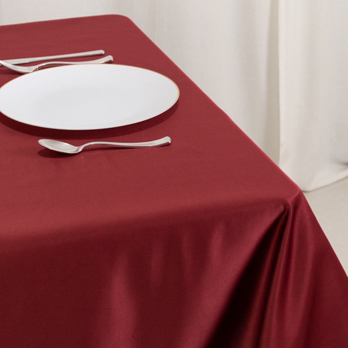 54" Burgundy Lamour Satin Square Table Overlay