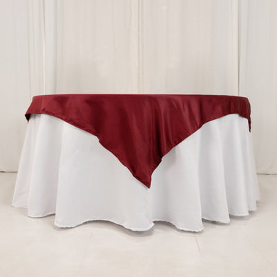 Exquisite Burgundy Lamour Satin Table Overlay
