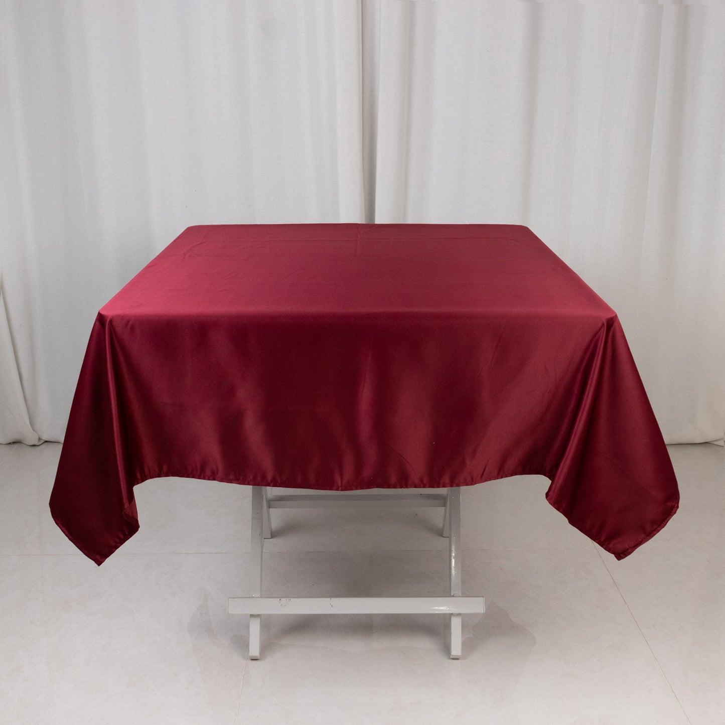 54" Burgundy Lamour Satin Square Tablecloth
